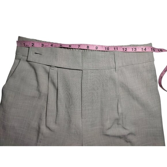 Haver And Blair Light Gray Wide Leg Cropped High Rise Pleated Dress Pants M - Picture 3 of 8